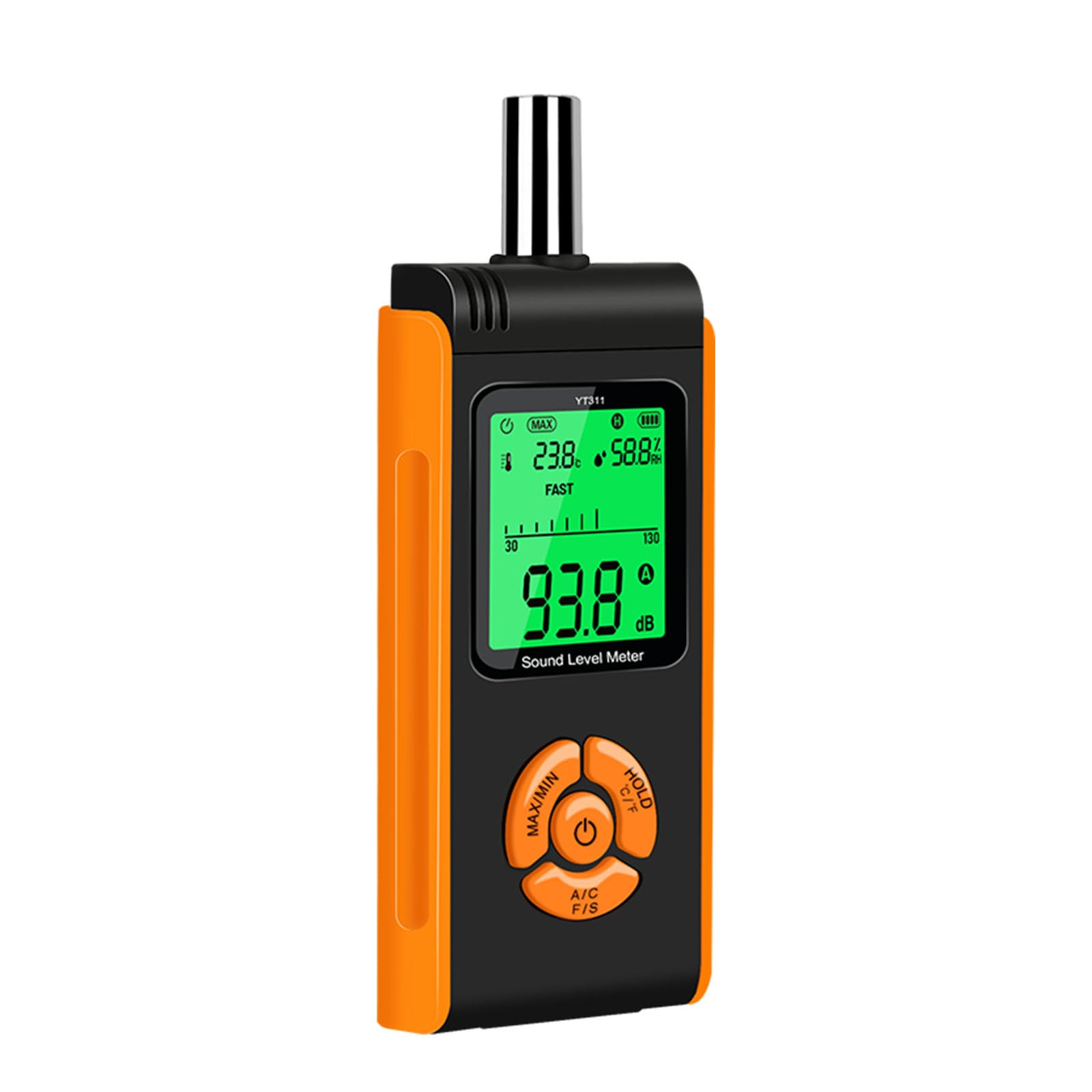 Apglsxy H Workplace Sound Meter, Andheld Digital Reader Wit Backlit Screen And Temperature Umidity Readout For Indoor Use Sound Reader Backlit Display Indoor Check