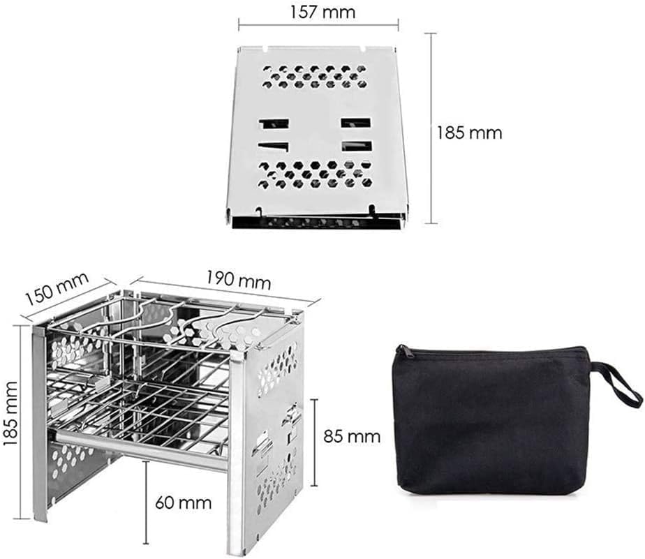 Miniatura 2 de Barbacoa Parrilla de carbón Plegable Barbacoa Parrilla de barbacoa Parrilla de carbón portátil Parrilla de carbón inoxidable Plegable de carbón de le