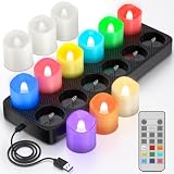 PChero Velas recargables sin llama que cambian de color con temporizador