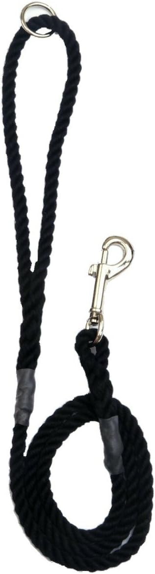 Outhwaite Dog Leads with Trigger Hook, 1.0 m Length x 8 mm Width, Black