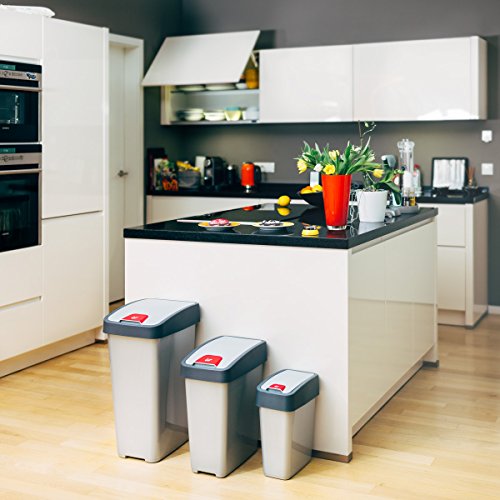keeeper Premium Abfallbehälter mit Flip-Deckel, Soft Touch, 10 l, Magne, Silber – Bild 8