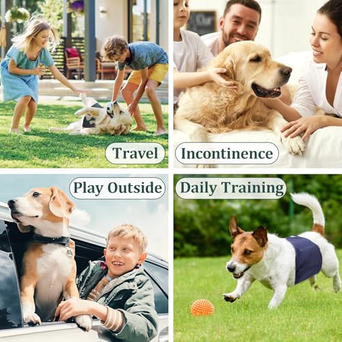 Reusable Dog Diapers Male, Premium Washable Belly Bands for Dogs, Pack of 5, High Absorbing Extra Large Dog Wraps for Doggie & Puppy in Incontinence or Excitable Urination and Training(XL)
