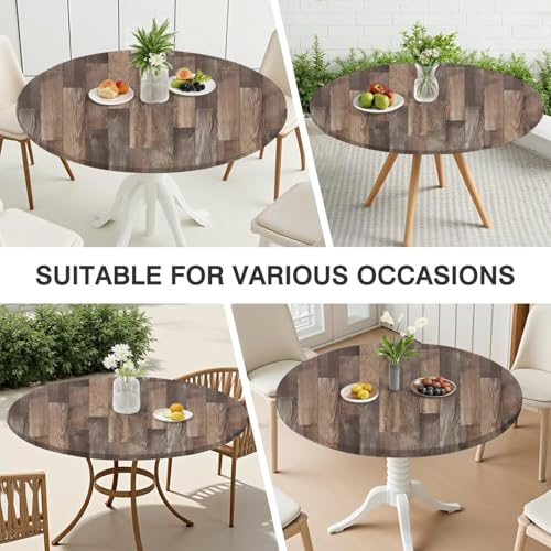 Round Fitted Tablecloth With Elastic,Outdoor Table Cover,Elastic Edge Design,Suitable for Round Tables Ranging from 45 in to 52 in,Anti Wrinkle and Scratch Resistant,Easy Clean & Stain Resistant by mshcbui - Used condition - Image 7