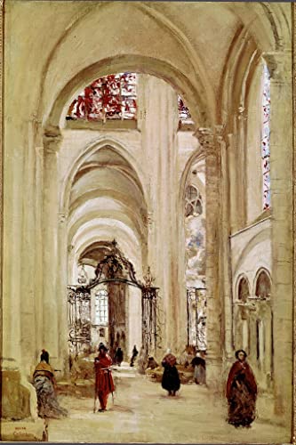 Cathédrale des Sens de Corot Poster sur Toile Premium 58x90cm