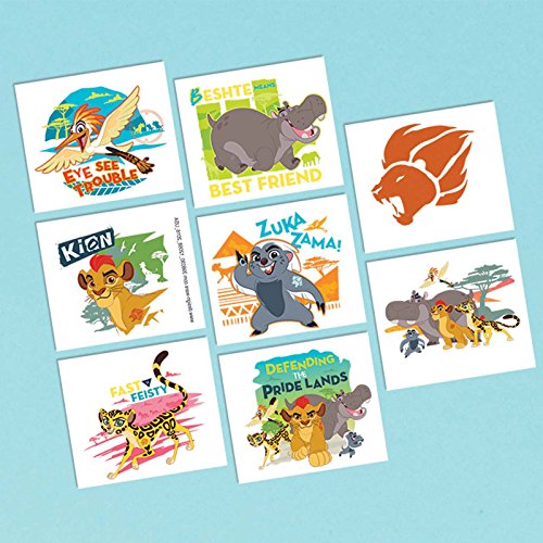 amscan Lion Guard Tattoos 8 Count Lion King Birthday Party Supplies
