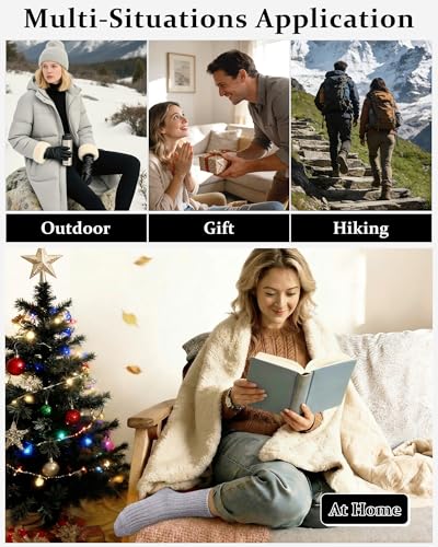 Image of Loritta Wool Socks for Women, Winter Warm Hiking Boot Socks Gifts