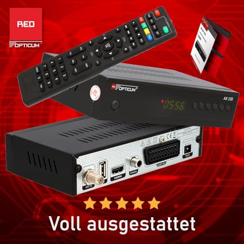 RED Opticum AX-150 Sat Receiver mit Aufnahmefunktion PVR Ready, Digital Sat-Receiver HD fähig für...