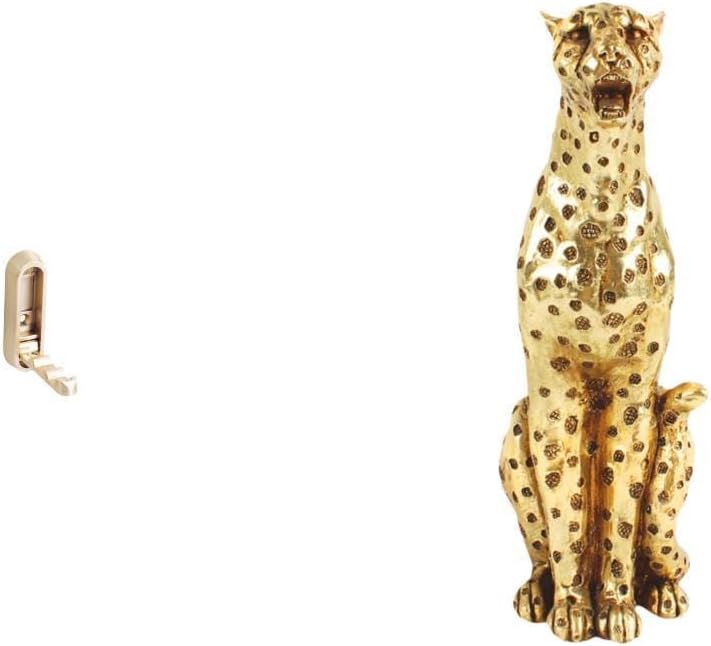 BNF® Foldable Organizer Hook with Gold Cheetah Decorative Sculpture for Bathroom Closet Farmhouse Towel and Robe Storage Tabletop Ornament