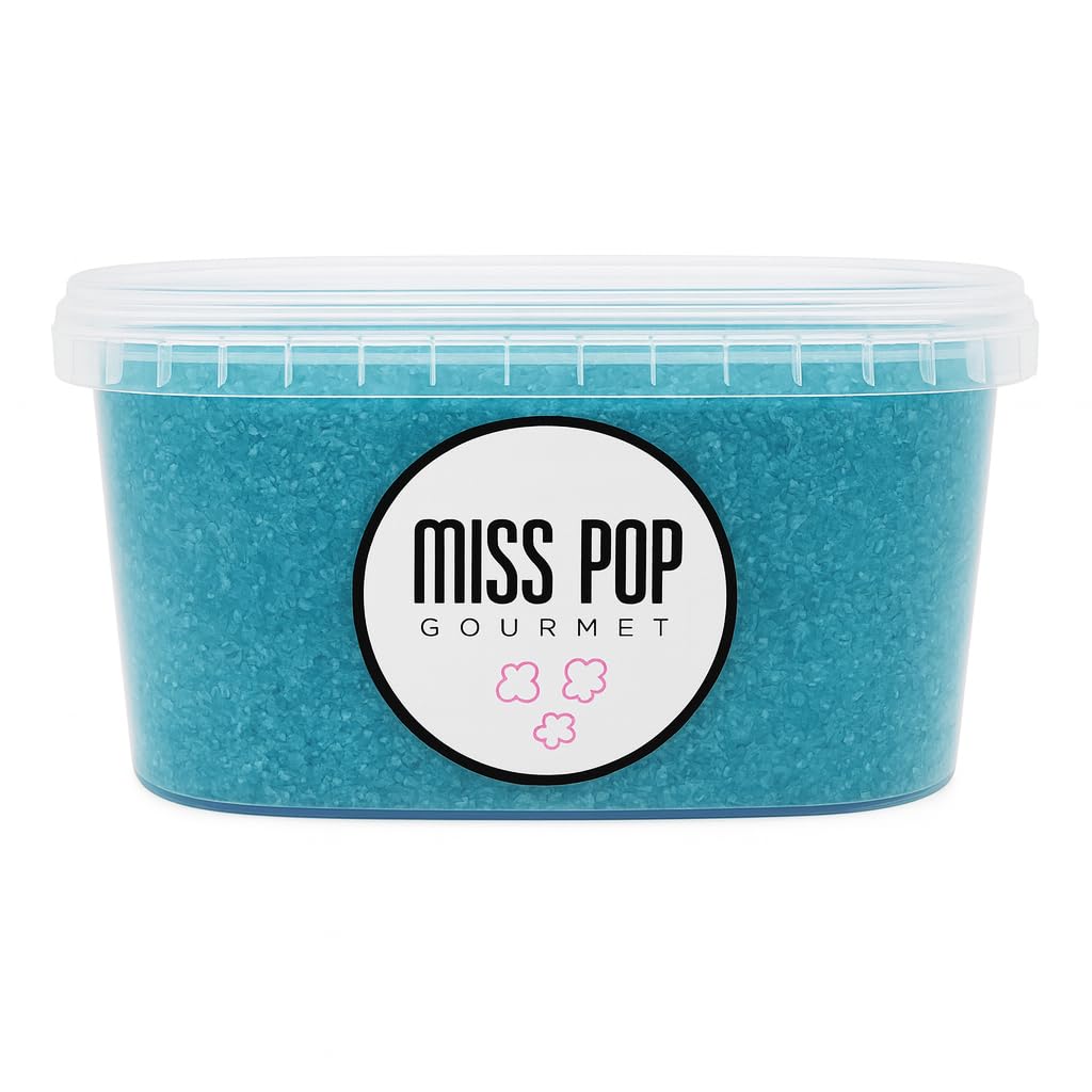 Miss Pop Gourmet - Azúcar de colores para palomitas | 500 g | 5 colores (rojo, azul, verde, amarillo y naranja) (Azul)