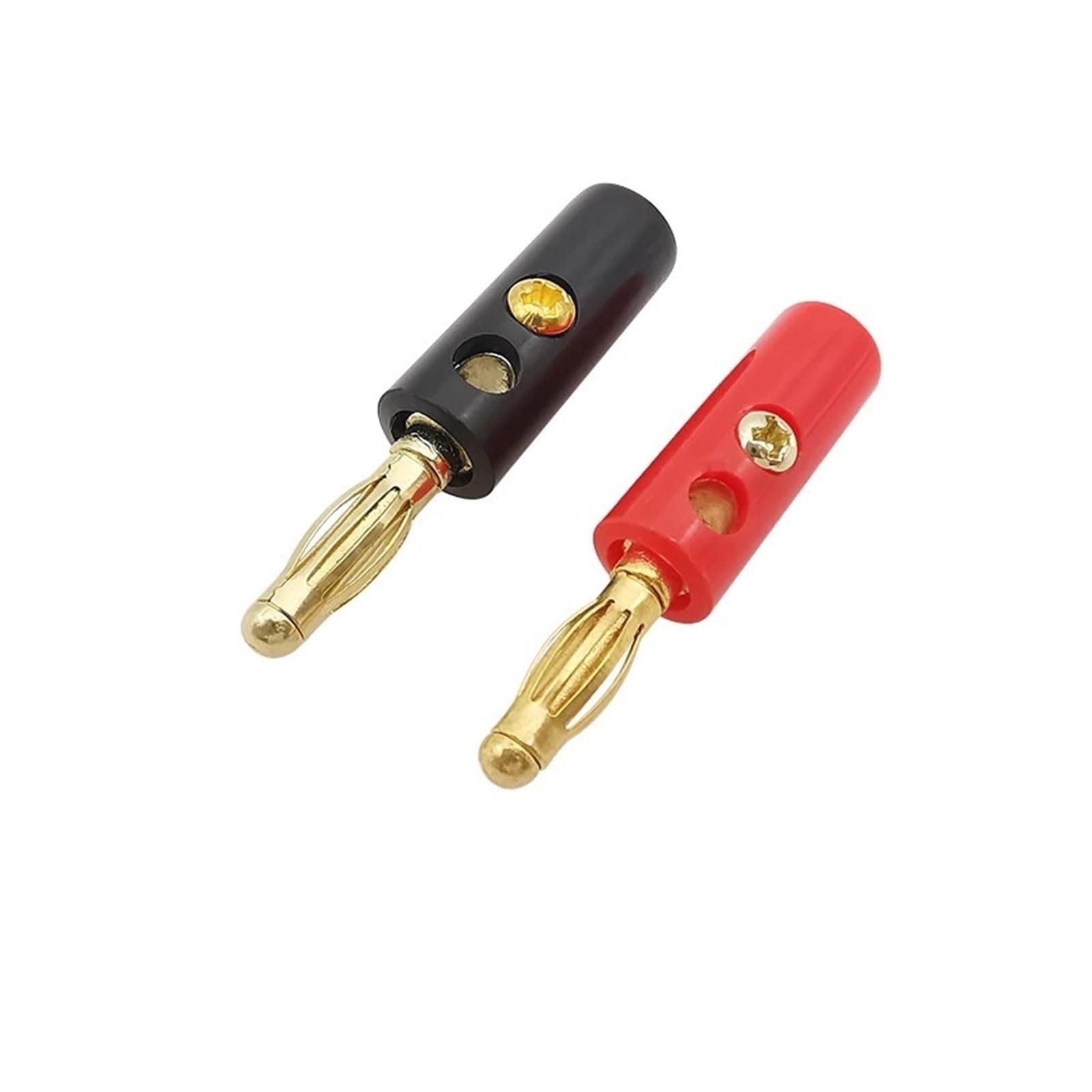Lot de 20 fiches banane à vis plaquées or de 4 mm pour haut-parleur Rouge/noir (20 pièces rouge)