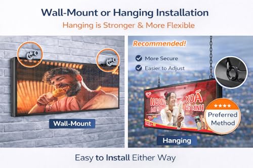 Image of P5 Outdoor LED Advertising Sign 39 inchx14 inch Full Color Programmable Digital Display, Scrolling Message Board with WiFi & USB Control, Aluminum Frame for Storefront Business Promotion