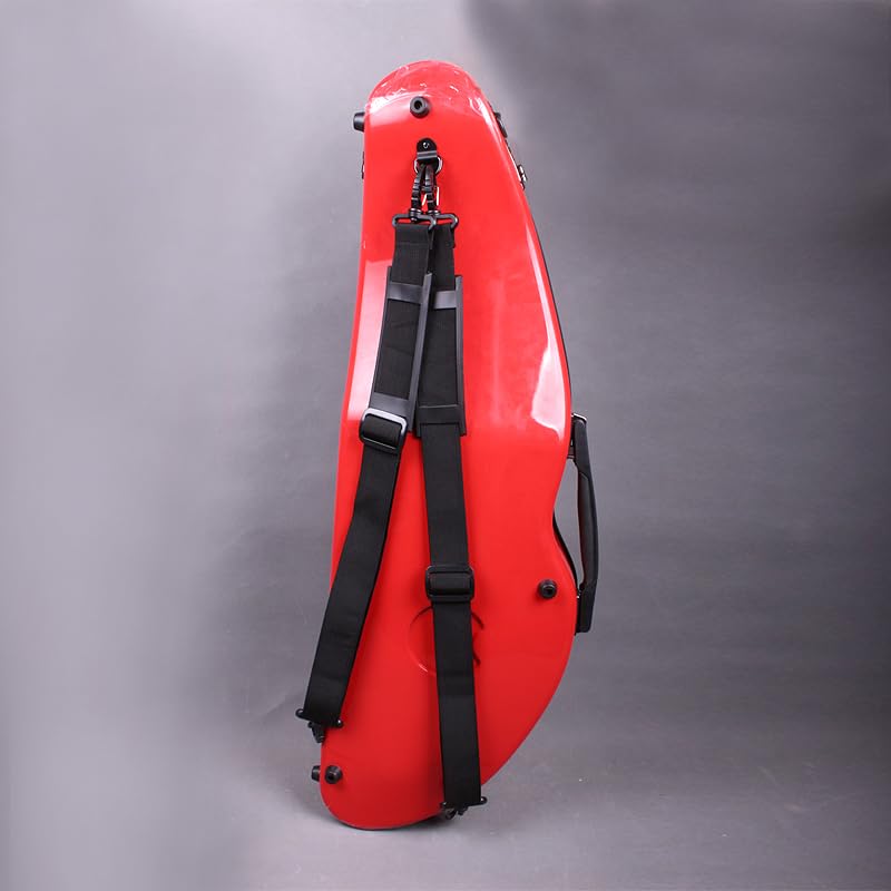 Vetimobato Hard Shell Violin Case 4/4 Full Size Carbon Fiber Violin Case with Back Strap & 2 Bow holder Violin Box ca. 1.8kg Strong light Case (Red)