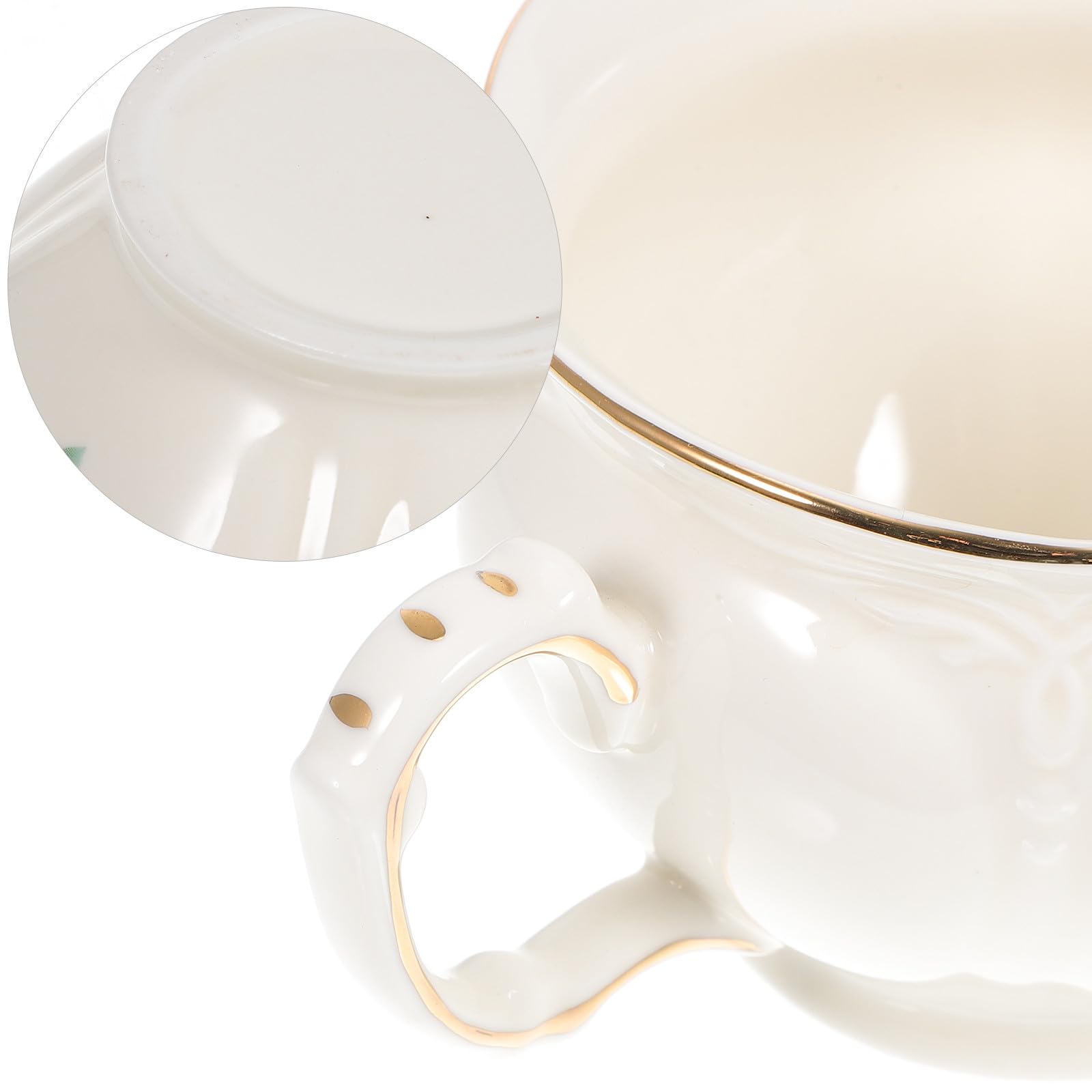 Beavorty Taza de Té con Platillo de Cerámica, 1 Juego Decorativo | Diseño Ergonómico, para Hotel y Oficina, Sirve Agua y Chocolate Caliente, Estilo Europeo