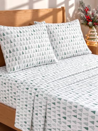 CGK Parure draps Noël Sapin 3 format Queen