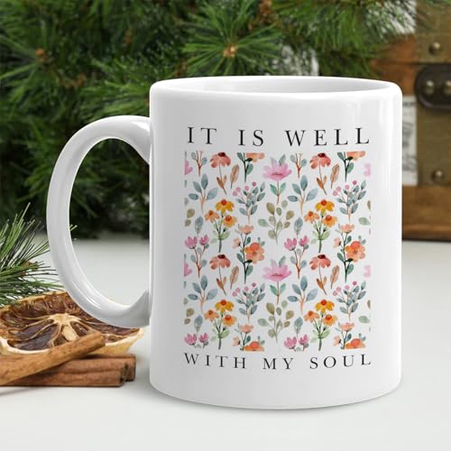 Taza Cristiana Floral de Cerámica 11 oz miniatura 3