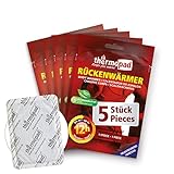THERMOPAD Rückenwärmer – DAS ORIGINAL: 5 x Wärmepads für 12 Stunden Wärme I Sofort einsatzbereite Pads I Extra warme Wärmekissen-Pads, auch geeignet als Nackenwärmer, Schulterwärmer & Nierenwärmer