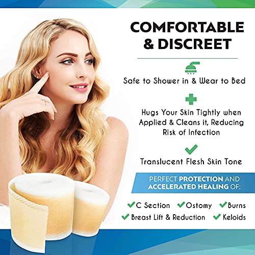 Silicone Scar Tape for Scars Medical Grade Extra Long Roll Sheets for Surgical, Keloid, Tummy