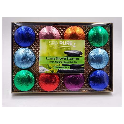 Spa Pure Shower Bombs:Rejuvenating Steamers and Aromatherapy Tablets, Bomb, and Vaporizing Steamer Soothers Bath Melt For Women, Men, All Natural Organic Large Cosmetic Fizzies That Wow (12 Pack)