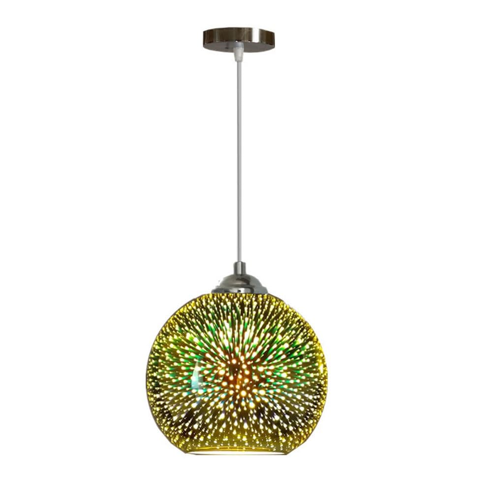 Isla de cocina elegante con lámpara colgante de cristal moderno 8