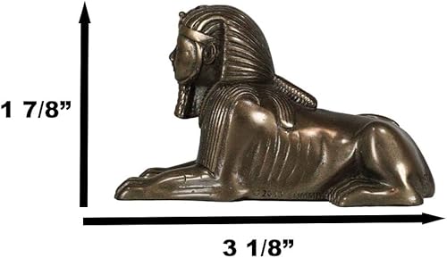 Miniatura 2 de Ebros Gift Monumento Histórico Egipcio Guardián Clásico Gran Esfinge de Giza en Bronce Sintético Figura Monolito en miniatura de 3 pulgadas
