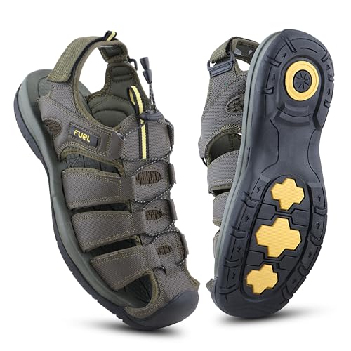 Image of FUEL Comando Men's Fisherman Sandals - Comfortable, Breathable & Flexible Outdoor Sandals with Protective Toe, Anti-Skid Sole - Stylish Casual Beach & Sports Footwear