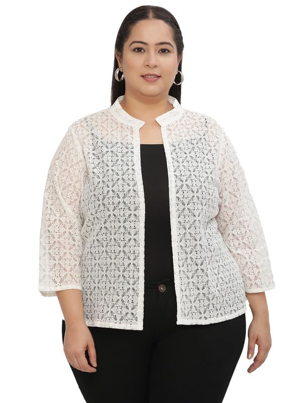 unaone Women Cotton White Lace Collar Shrug UNSG-155P-CLHTWT_P-picture-15