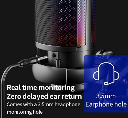 BRAVECOW Gaming USB Microphone with RGB Lighting | Studio-Quality Noise-Canceling Condenser Mic, Plug & Play Perfect for PC Laptop Streaming, Podcasting & Gaming (White) - Image 7
