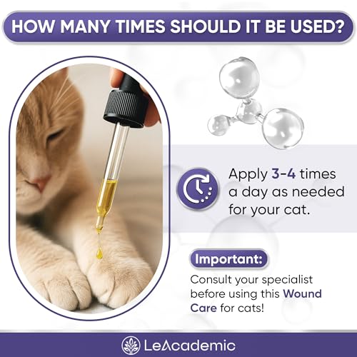 Cat Wound Care in Drops | Wound Care + Lavender | Lavender & Vitamin E Drops | Natural Ingredients | All Ages and Breeds | 2 Oz