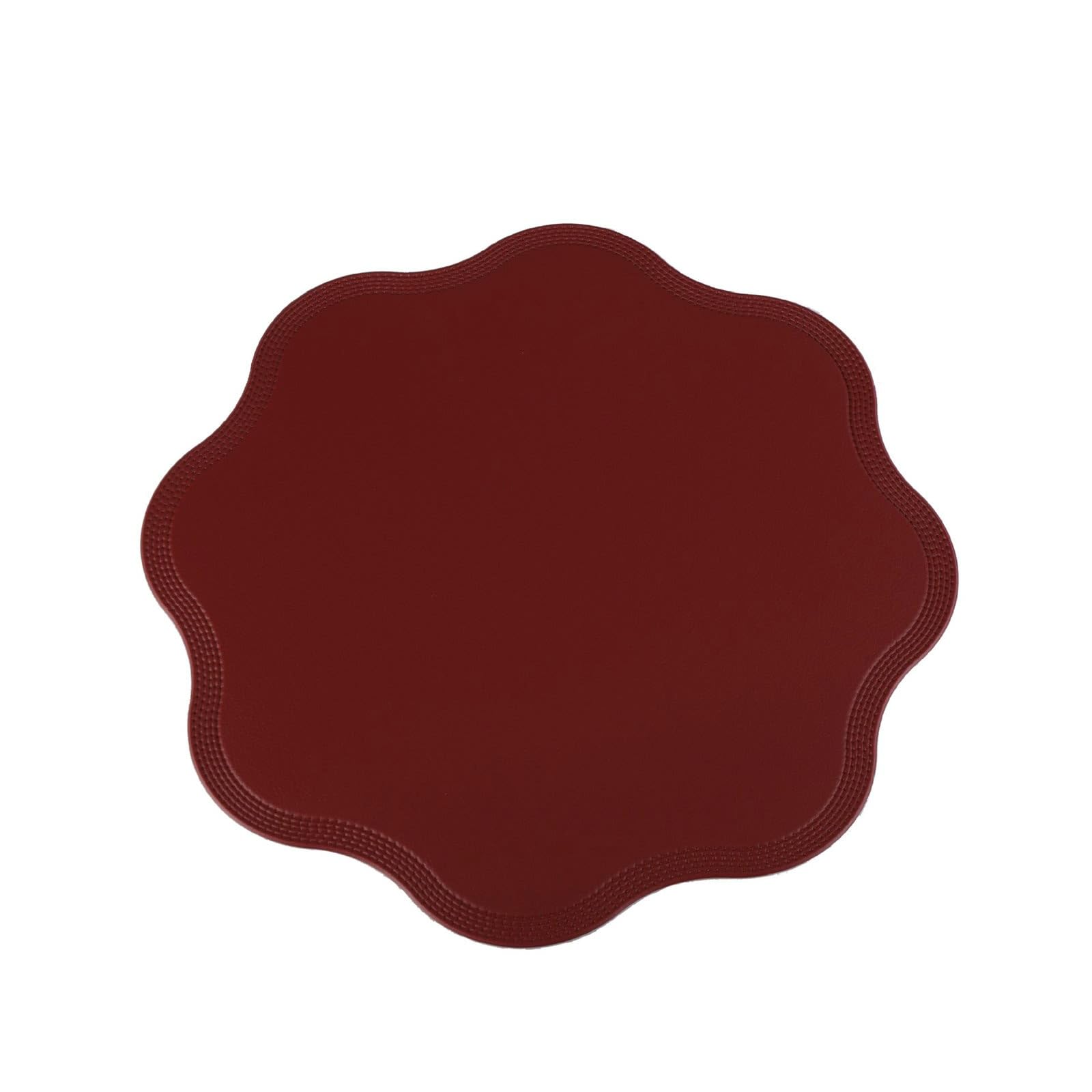 Epinki 10Pcs Set Tischsets Abwaschbar Natur 38x38CM, PVC Platzsets Abwaschbar Blumen Hitzebeständige, Tischuntersetzer Wohnzimmer Rot für Speisetisch Platz-Matten