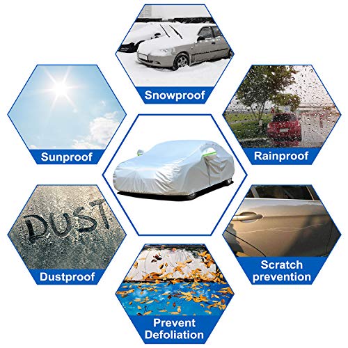 Koukou 6 Layers Suv Car Cover Waterproof All Weather, Universal Fit Jeep Grand Cherokee,Honda Pilot, Lexus Rx350, Jeep Etc, Outdoor Full Exterior Covers With Zipper Door. (190 To 201 Inches) #TOP6