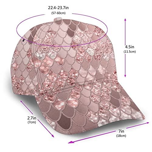 Mermaid Scales Baseball Cap For Women Pink Caps Adjustable Dad Hat Fashionable Casual Summer Hats #TOP2