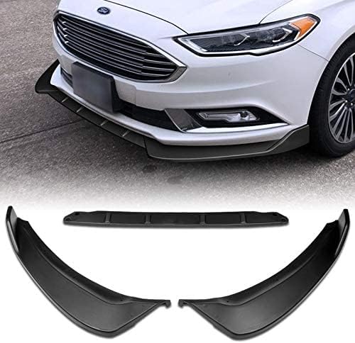 3PCS Front Bumper Lip Kit fit for compatible with 2017-2018 Ford Fusion/Mondeo, Sport-Style Splitter Trim Protection Spoiler, Air-Dam-Chin-Diffuser (Black)
