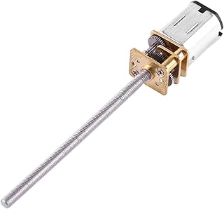 DC 6V Gear Motor, Speed Reduction Motor with Long 55MM Screw Thread Output Shaft, Metal Gearwheel Gear Motor for Home Use(6V 500RPM)