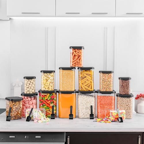 Image of Kitchen Storage Set Of 16 Airtight Containers Set For Kitchen Storage And Containers Box For Pantry Organization And Container For Kitchen Storage Containers Set of 16-(350ml+650ml+950ml+1400 ml)