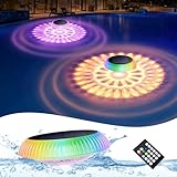 LUMLLSAJI Floating Pool Lights Solar Powered, 6.5 Inch Float...