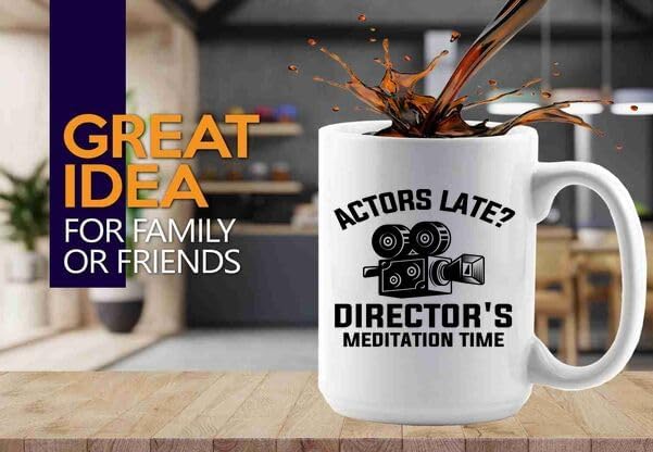 Film Maker Coffee Mug 15oz White -Actors late - Movie Director Film Lovers Student Cameramen Chairman Screenwriter Videographer Actor Men Hubby, BHUGSLEADER8526 image 2