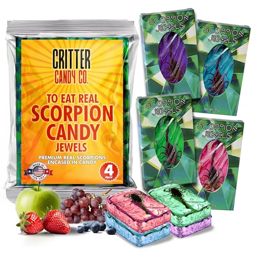 Hotlix Real Scorpions Candy Jewels (4-Pack), Insect Candy, Edible...