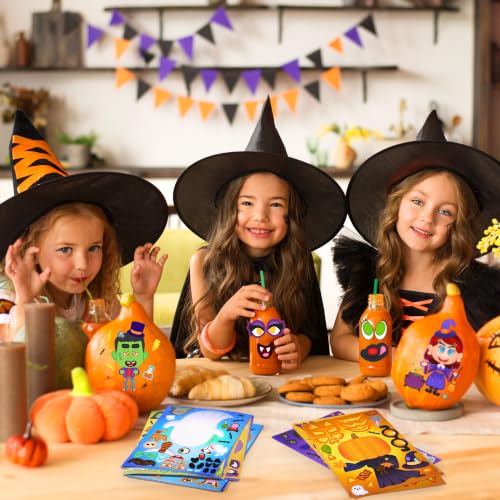 Image of JOYIN 36 PCS Halloween Craft Stickers for Kids Party Favor, Make a Face Stickers with Designs Witch Vampire, DIY Craft Supplies for Halloween Party Game Classroom Activities Gift Goodies