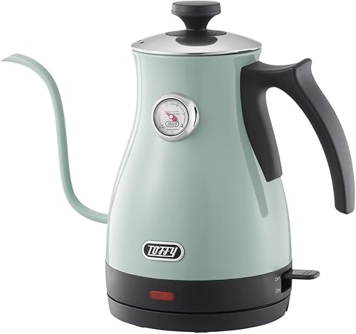 Miniatura 3 de Toffy K-KT3-AW - Hervidor eléctrico con termómetro (blanco ceniza), temperatura adecuada para goteo de café, goteo de mano, prevención de cocción