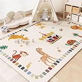 キッズカーペット プレイマット 道路柄 ベビーフロアマット pvc 夏用 遊びラグ 80x120cm 防音 転倒防止 ペット対応 ゲーム カラフル 子供用 ベビー 小学校 保育園 プレイルーム 冷房対策 水洗い可