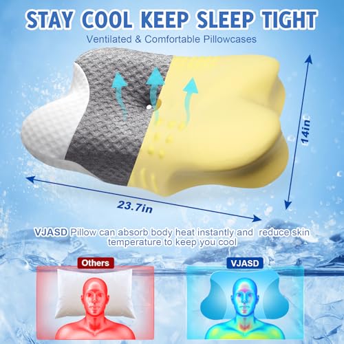 Cervical Neck Pillows with Memory Foam - Neck Pillows for Pain Relief Contour Memory Foam Pillows Ergonomic Neck Support - Adjustable Orthopedic Bed Pillows with Breathable Pillowcase for Sleeping - Image 5