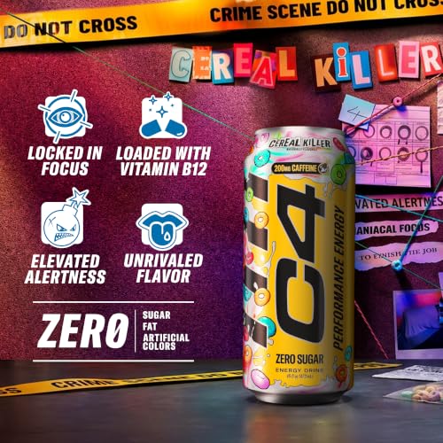 Image of C4 Performance Energy Drink with Zero Sugar, Cereal Killer, 12pk