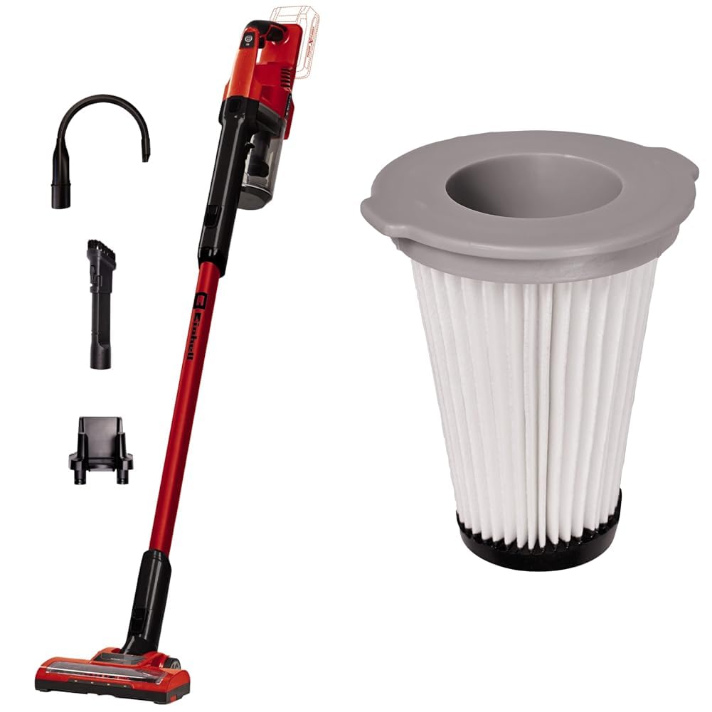 Einhell Akku-Stielstaubsauger TE-SV 18 Li-Solo Power X-Change (Li-Ion, 18V, unbegrenzte Laufzeit Dank Wechselakku-System, Zyklontechnologie, Boost-Mode, 3-Fach Filtersystem, inkl. Waschbarer Filter)