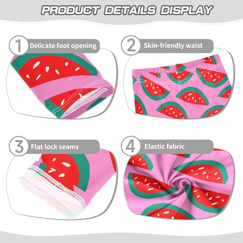 Girls' Leggings Ankle Length Printed Leggings Fresh Ripe Watermelon Slice Soft Comfortable Pants for Kids 4-10 Years4