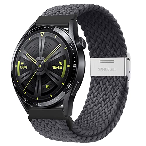 AidorMax Correa de Nailon Trenzado Elástico de 20mm con Hebilla Ajustable para Smartwatches y Relojes   Pulseras de Repuesto de Liberación Rápida para Hombres y Mujeres (Gris Espacial)