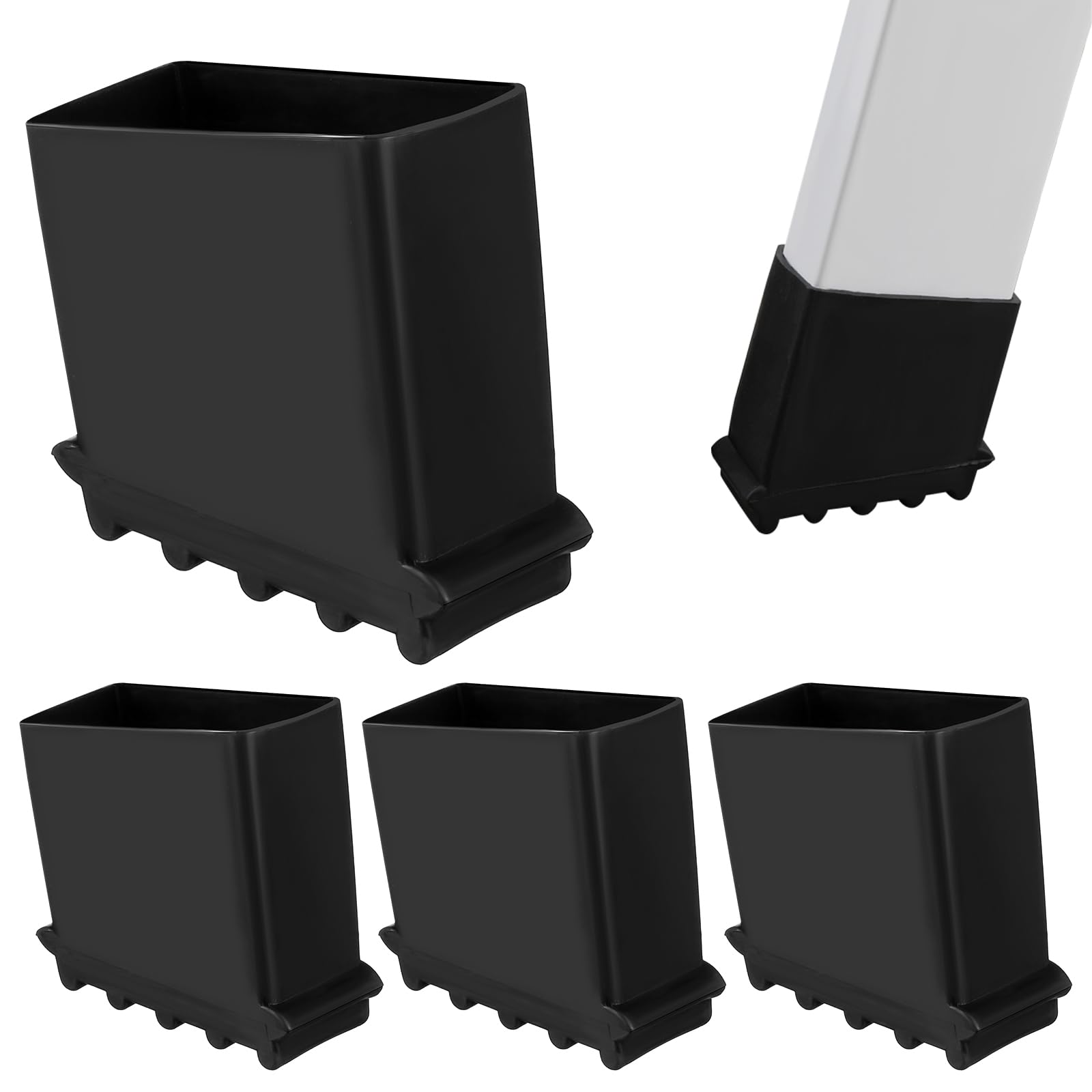 DOITOOL Anti-Slip Step Ladder Foot Mat 4Pcs Herringbone Rubber Feet Cover Replacement for Ladder Legs Accessories Durable Wear-Resistant Safety Pads