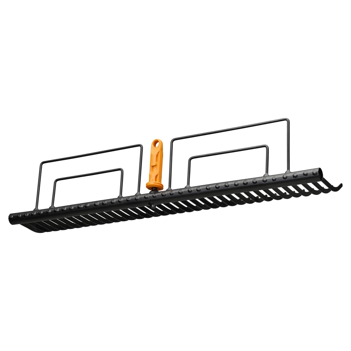 Fiskars OneClick Rastrillo para Césped | Cambio sin esfuerzo con un solo clic, acero al carbono, negro/naranja, 1080680