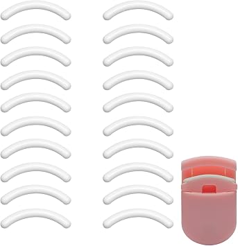 Lash Refill Pads Replacement for Revlon/Shiseido/Muji/Japonesque Travel Eyelash Curler, 20 PCS, Silicone, White