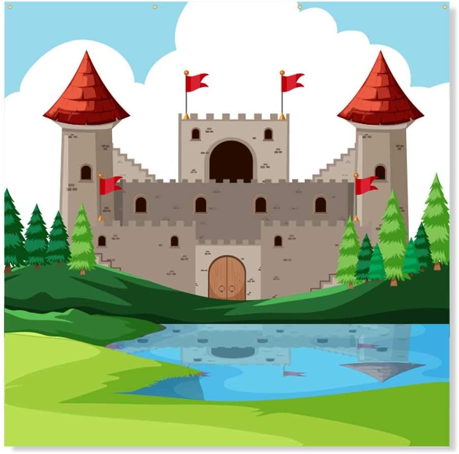 VictoryStore Photo Backdrop: Kids Castle Backdrop 52"x52" Vinyl Banner