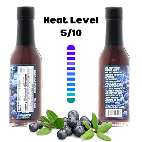 Hellfire Blueberry Hell Hot Sauce With Carolina Reaper Peppers, Gourmet, Award-Winning Fruit-Based Hot Sauce, 5 Oz. #TOP2